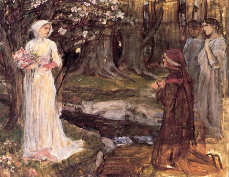 John William Waterhouse Dante and Beatrice oil painting image